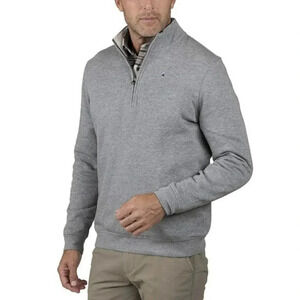 NWT Tailor Vintage Men's CVC Quarter Zip Light Fleece Gray Size M (MSRP $118)